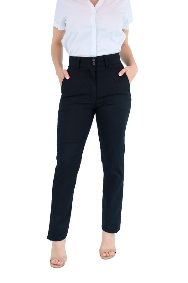 Pantalon Color Negro De Vestir Con Bolsas Stretch Para Dama